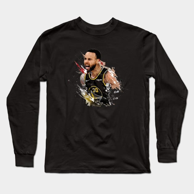 Steph Curry fight Long Sleeve T-Shirt by V x Y Creative